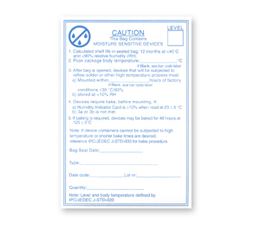 Etikette - CAUTION MOISTURE SENSITIVE